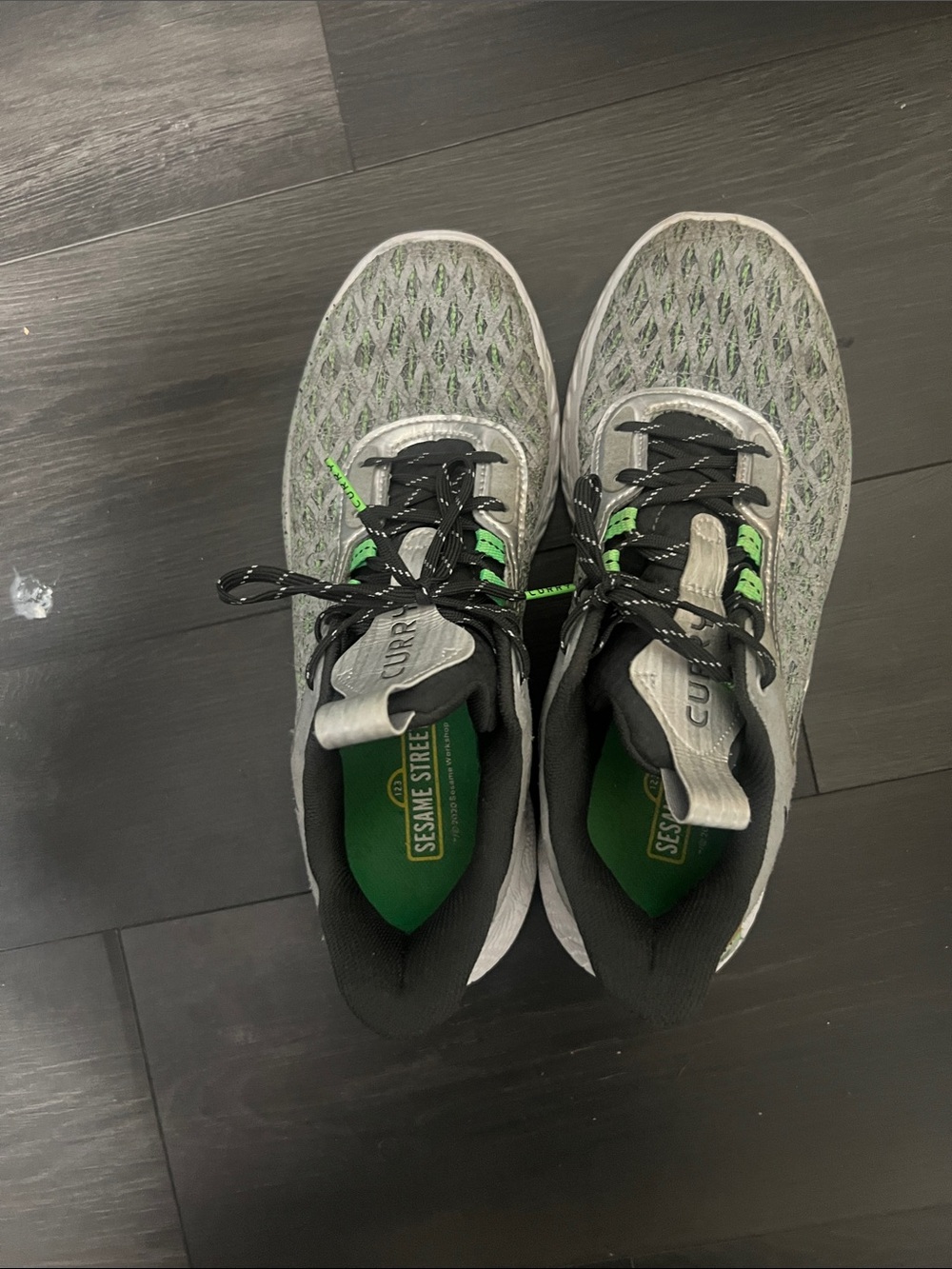 Under Armour Gray and Green Breathable Athletic Sneakers